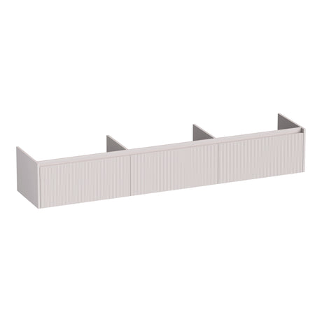 BRAUER Embrace Wavy onderkast 220 met 3 softclose lades greeploos en 0 sifon uitsparingen mat zand OK-EMW220MS