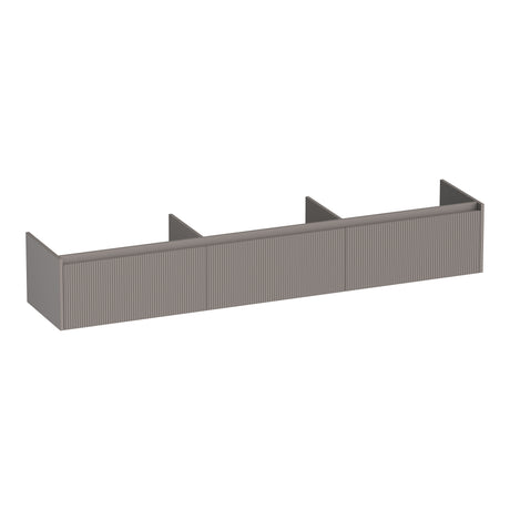 BRAUER Embrace Wavy onderkast 220 met 3 softclose lades greeploos en 0 sifon uitsparingen mat taupe OK-EMW220MT