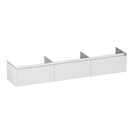 BRAUER Embrace Wavy onderkast 220 met 3 softclose lades greeploos en 0 sifon uitsparingen mat wit OK-EMW220MW