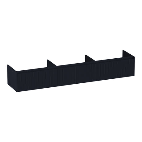 BRAUER Embrace Wavy onderkast 220 met 3 softclose lades greeploos en 0 sifon uitsparingen mat zwart OK-EMW220MZ