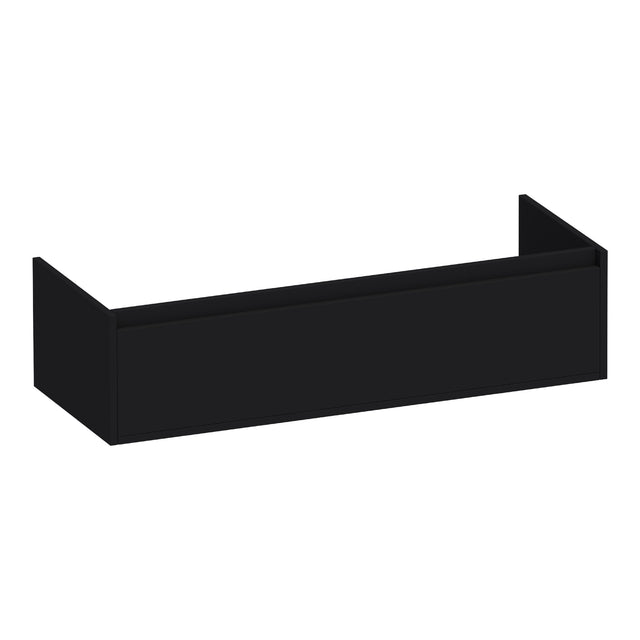 BRAUER Hope onderkast 120 met 1 softclose lades greeploos en 2 sifon uitsparingen mat zwart OK-HP120-2MZ