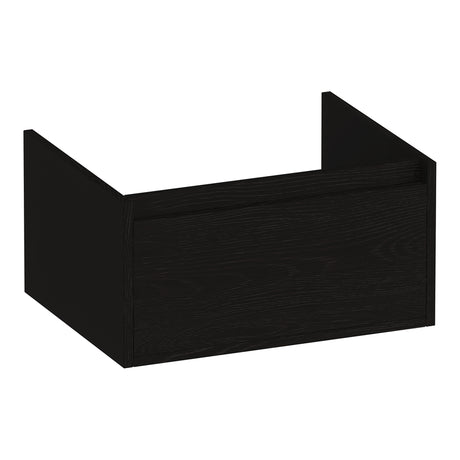 BRAUER Hope onderkast 60 met 1 softclose lade greeploos en 1 sifon uitsparing Timber Black OK-HP60TB