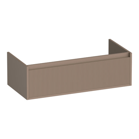 BRAUER Hope Wavy onderkast 100 met 1 softclose lade greeploos en 1 sifon uitsparing mat mokka OK-HPW100MM