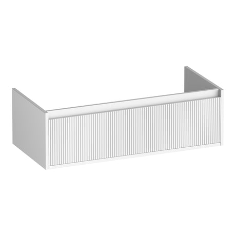 BRAUER Hope Wavy onderkast 100 met 1 softclose lade greeploos en 1 sifon uitsparing mat wit OK-HPW100MW