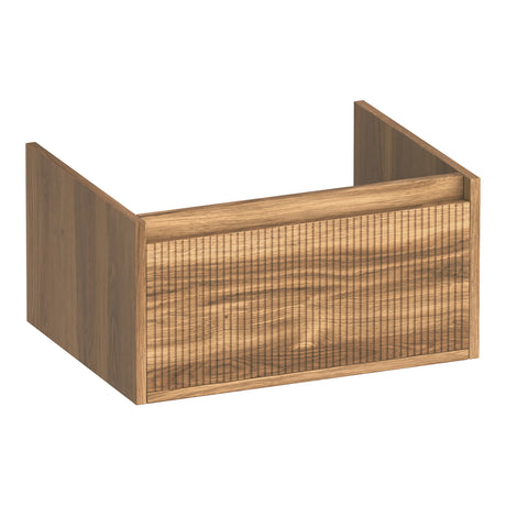 BRAUER Hope Wavy onderkast 60 met 1 softclose lade greeploos en 1 sifon uitsparing Honey OK-HPW60HO