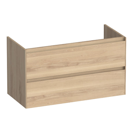 BRAUER Inspire onderkast 100 met 2 softclose lades greeploos en 1 sifon uitsparing lamellen eiken naturel OK-IN100LEN
