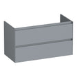 BRAUER Inspire onderkast 100 met 2 softclose lades greeploos en 1 sifon uitsparing mat grijs OK-IN100MG