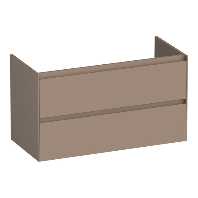 BRAUER Inspire onderkast 100 met 2 softclose lades greeploos en 1 sifon uitsparing mat mokka OK-IN100MM