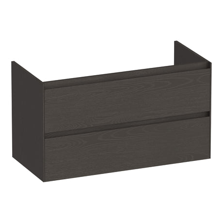 BRAUER Inspire onderkast 100 met 2 softclose lades greeploos en 1 sifon uitsparing Timber Anthracite OK-IN100TA