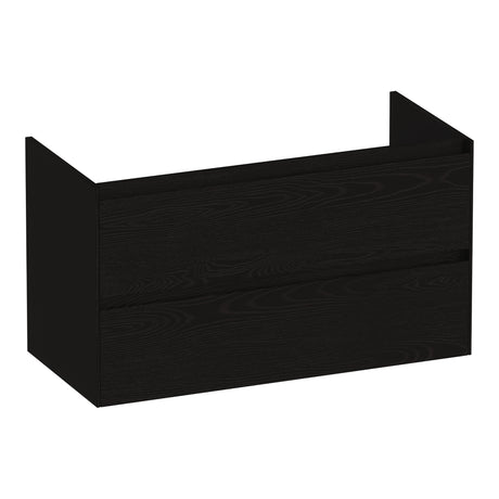 BRAUER Inspire onderkast 100 met 2 softclose lades greeploos en 1 sifon uitsparing Timber Black OK-IN100TB