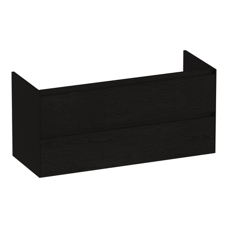 BRAUER Inspire onderkast 120 met 2 softclose lades greeploos en 2 sifon uitsparingen Timber Black OK-IN120-2TB