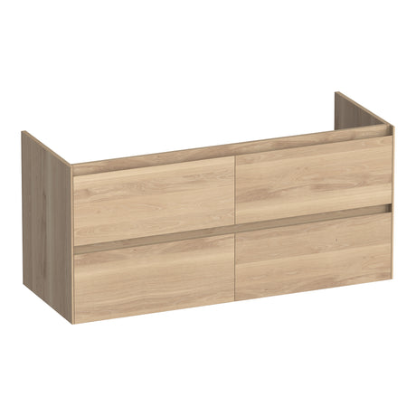 BRAUER Inspire onderkast 120 met 4 softclose lades greeploos en 2 sifon uitsparingen lamellen eiken naturel OK-IN120-4LEN