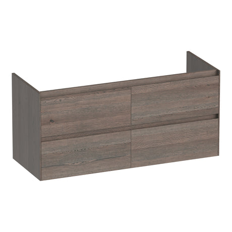 BRAUER Inspire onderkast 120 met 4 softclose lades greeploos en 2 sifon uitsparingen lamellen eiken zwart OK-IN120-4LEZ