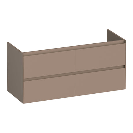 BRAUER Inspire onderkast 120 met 4 softclose lades greeploos en 2 sifon uitsparingen mat mokka OK-IN120-4MM