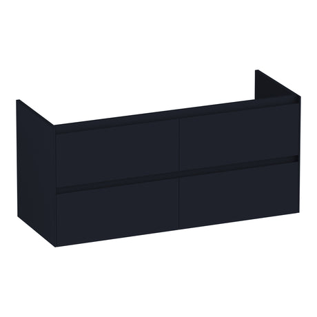 BRAUER Inspire onderkast 120 met 4 softclose lades greeploos en 2 sifon uitsparingen mat zwart OK-IN120-4MZ