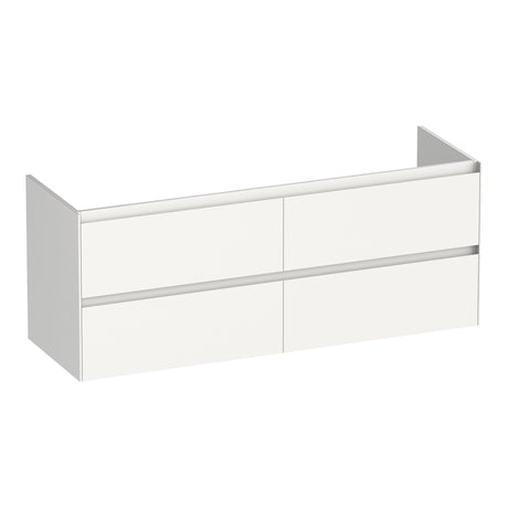 BRAUER Inspire onderkast 140 met 4 softclose lades greeploos en 2 sifon uitsparingen hoogglans wit OK-IN140HW
