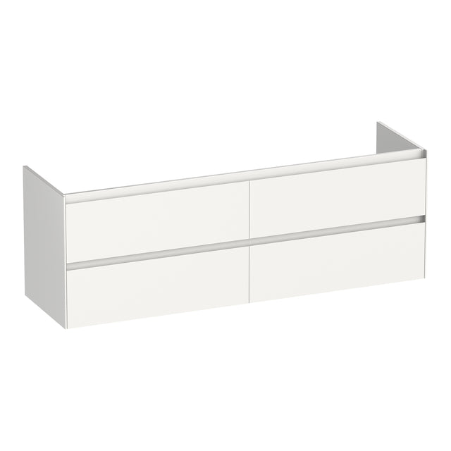 BRAUER Inspire onderkast 160 met 4 softclose lades greeploos en 2 sifon uitsparingen hoogglans wit OK-IN160HW