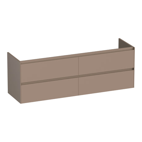 BRAUER Inspire onderkast 160 met 4 softclose lades greeploos en 2 sifon uitsparingen mat mokka OK-IN160MM