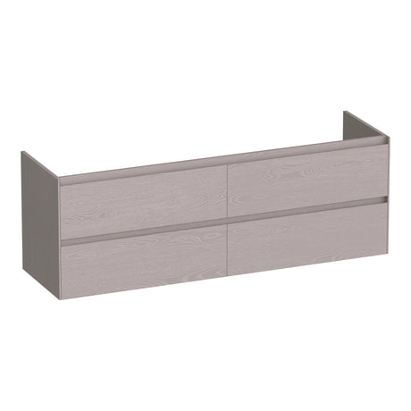 BRAUER Inspire onderkast 160 met 4 softclose lades greeploos en 2 sifon uitsparingen Timber Greige OK-IN160TE