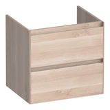 BRAUER Inspire onderkast 60 met 2 softclose lades greeploos en 1 sifon uitsparing lamellen eiken wit OK-IN60LEW