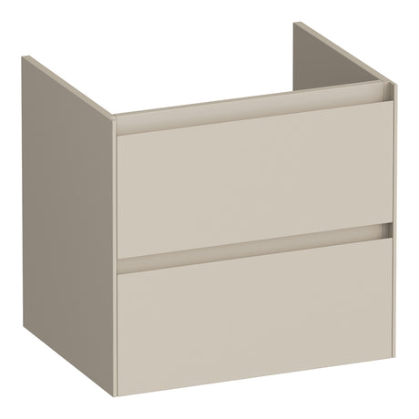 BRAUER Inspire onderkast 60 met 2 softclose lades greeploos en 1 sifon uitsparing mat beige OK-IN60MB