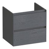 BRAUER Inspire onderkast 60 met 2 softclose lades greeploos en 1 sifon uitsparing Timber Grey OK-IN60TG