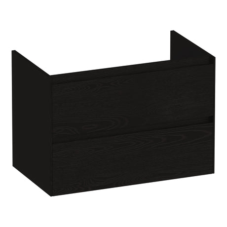 BRAUER Inspire onderkast 80 met 2 softclose lades greeploos en 1 sifon uitsparing Timber Black OK-IN80TB