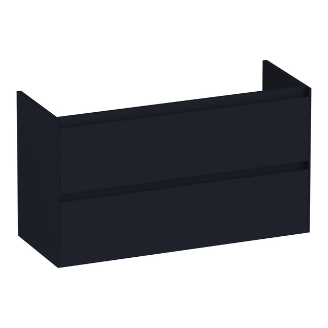 BRAUER Inspire onderkast ondiep 100 met 2 softclose lades greeploos en 1 sifon uitsparing mat zwart OK-INO100MZ