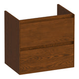 BRAUER Inspire onderkast ondiep 60 met 2 softclose lades greeploos en 1 sifon uitsparing lamellen eiken bruin OK-INO60LEB