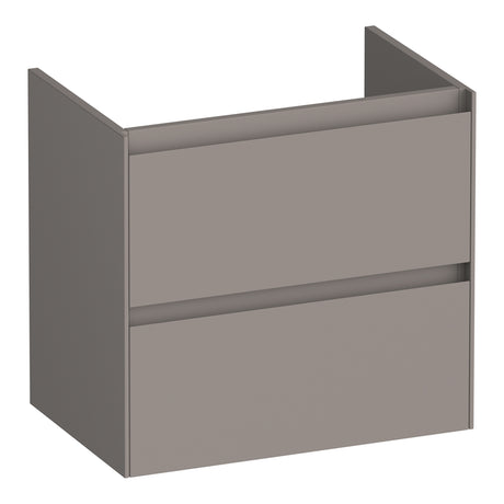 BRAUER Inspire onderkast ondiep 60 met 2 softclose lades greeploos en 1 sifon uitsparing mat taupe OK-INO60MT