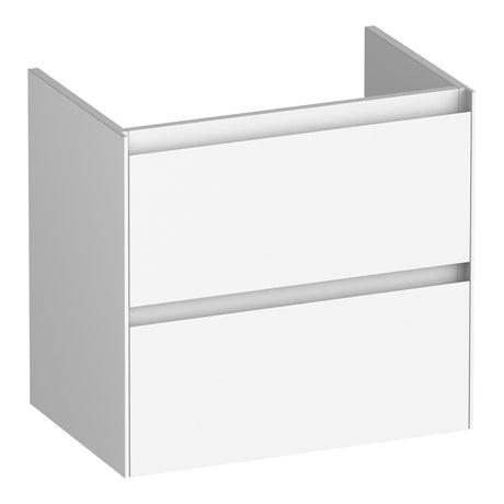 BRAUER Inspire onderkast ondiep 60 met 2 softclose lades greeploos en 1 sifon uitsparing mat wit OK-INO60MW