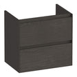 BRAUER Inspire onderkast ondiep 60 met 2 softclose lades greeploos en 1 sifon uitsparing Timber Anthracite OK-INO60TA