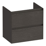 BRAUER Inspire onderkast ondiep 60 met 2 softclose lades greeploos en 1 sifon uitsparing Timber Anthracite OK-INO60TA