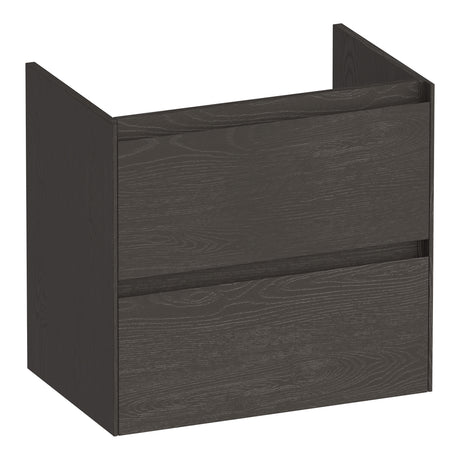BRAUER Inspire onderkast ondiep 60 met 2 softclose lades greeploos en 1 sifon uitsparing Timber Anthracite OK-INO60TA