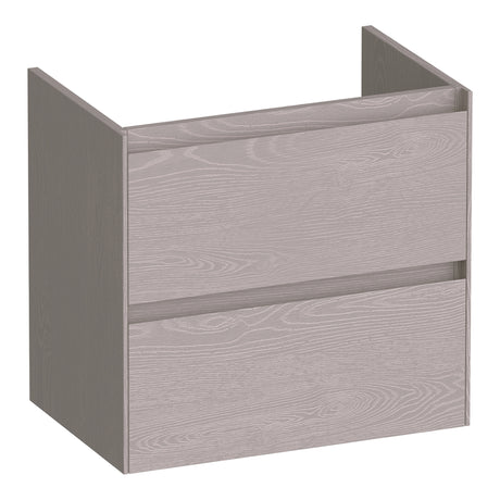 BRAUER Inspire onderkast ondiep 60 met 2 softclose lades greeploos en 1 sifon uitsparing Timber Greige OK-INO60TE
