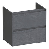 BRAUER Inspire onderkast ondiep 60 met 2 softclose lades greeploos en 1 sifon uitsparing Timber Grey OK-INO60TG