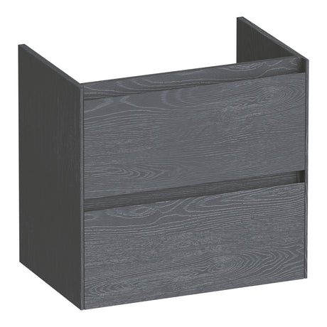 BRAUER Inspire onderkast ondiep 60 met 2 softclose lades greeploos en 1 sifon uitsparing Timber Grey OK-INO60TG