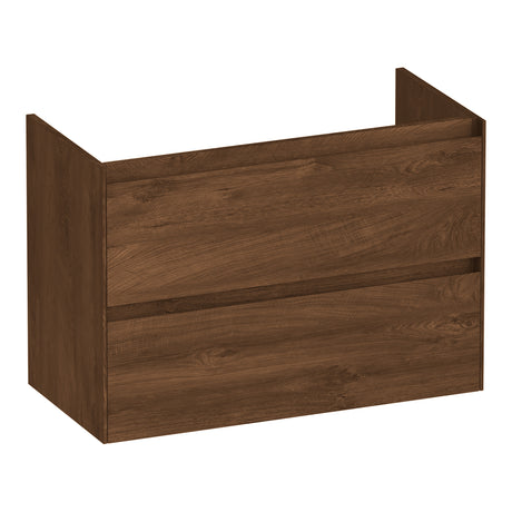 BRAUER Inspire onderkast ondiep 80 met 2 softclose lades greeploos en 1 sifon uitsparing Forest Cacao OK-INO80FC
