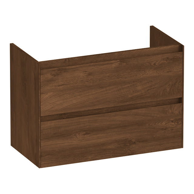 BRAUER Inspire onderkast ondiep 80 met 2 softclose lades greeploos en 1 sifon uitsparing Forest Cacao OK-INO80FC