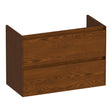 BRAUER Inspire onderkast ondiep 80 met 2 softclose lades greeploos en 1 sifon uitsparing lamellen eiken bruin OK-INO80LEB
