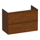 BRAUER Inspire onderkast ondiep 80 met 2 softclose lades greeploos en 1 sifon uitsparing lamellen eiken bruin OK-INO80LEB