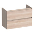 BRAUER Inspire onderkast ondiep 80 met 2 softclose lades greeploos en 1 sifon uitsparing lamellen eiken wit OK-INO80LEW