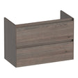 BRAUER Inspire onderkast ondiep 80 met 2 softclose lades greeploos en 1 sifon uitsparing lamellen eiken zwart OK-INO80LEZ
