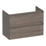 BRAUER Inspire onderkast ondiep 80 met 2 softclose lades greeploos en 1 sifon uitsparing lamellen eiken zwart OK-INO80LEZ
