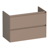 BRAUER Inspire onderkast ondiep 80 met 2 softclose lades greeploos en 1 sifon uitsparing mat mokka OK-INO80MM