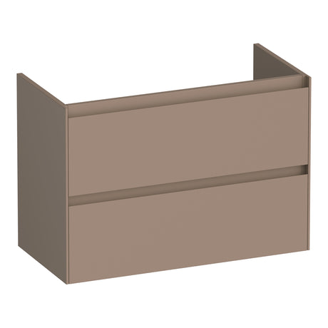 BRAUER Inspire onderkast ondiep 80 met 2 softclose lades greeploos en 1 sifon uitsparing mat mokka OK-INO80MM