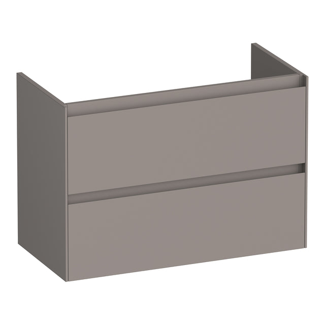 BRAUER Inspire onderkast ondiep 80 met 2 softclose lades greeploos en 1 sifon uitsparing mat taupe OK-INO80MT