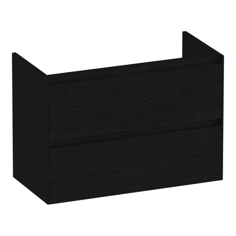BRAUER Inspire onderkast ondiep 80 met 2 softclose lades greeploos en 1 sifon uitsparing Timber Black OK-INO80TB