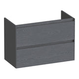 BRAUER Inspire onderkast ondiep 80 met 2 softclose lades greeploos en 1 sifon uitsparing Timber Grey OK-INO80TG