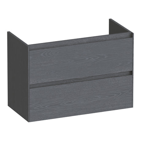 BRAUER Inspire onderkast ondiep 80 met 2 softclose lades greeploos en 1 sifon uitsparing Timber Grey OK-INO80TG